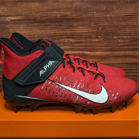 Nike Alpha Menace Pro 2 Mid Men's 15 Red White Black football cleats AQ3209-601